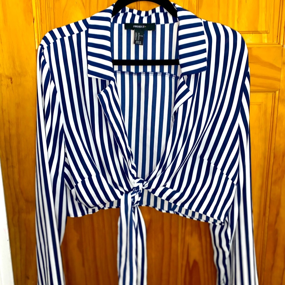 Striped Navy Blue tie top
